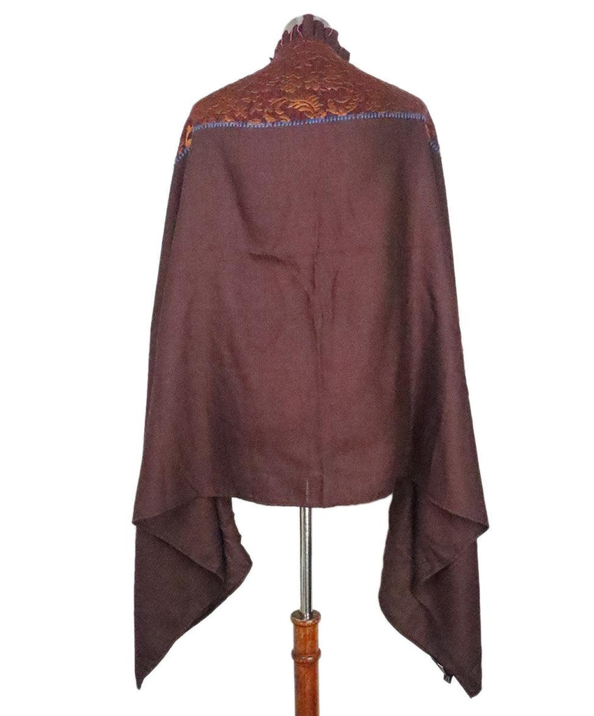 Etro Burgundy & Orange Floral Shawl 2