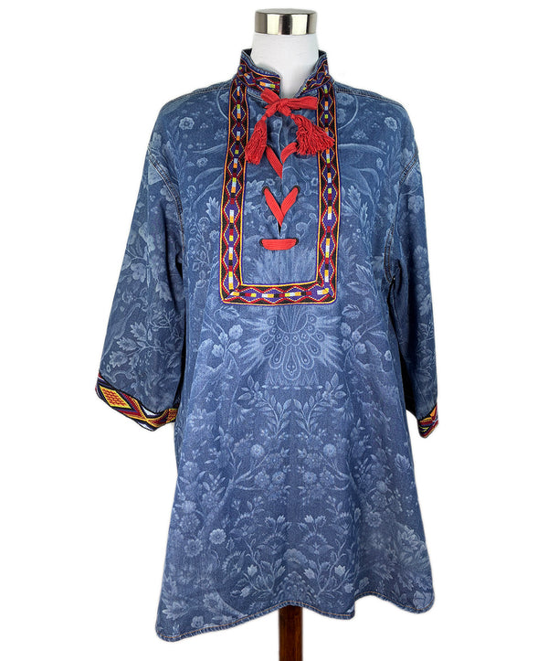 Etro Floral Denim Tunic sz 44