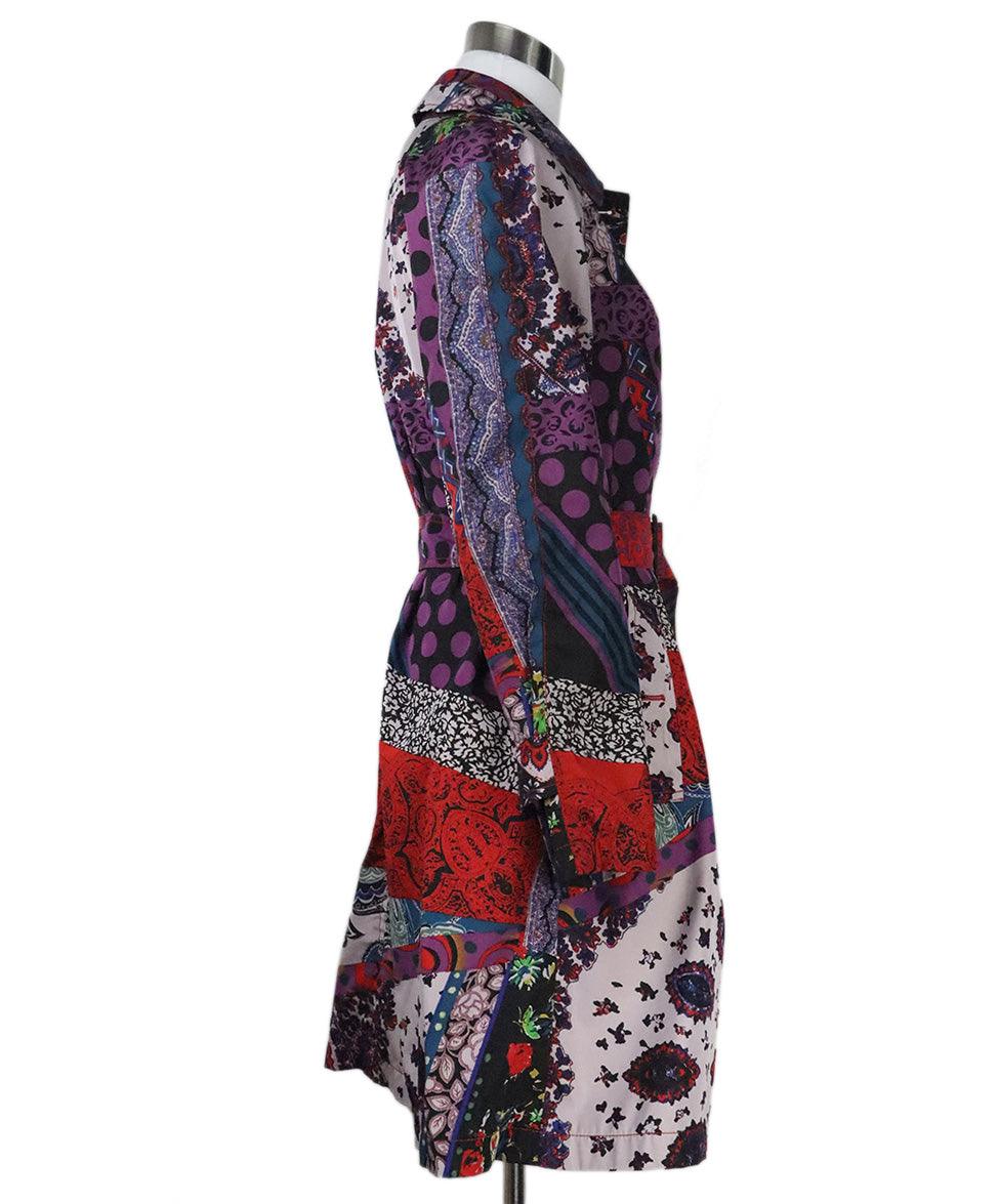 Etro Multicolor Paisley Print Trenchcoat sz 4