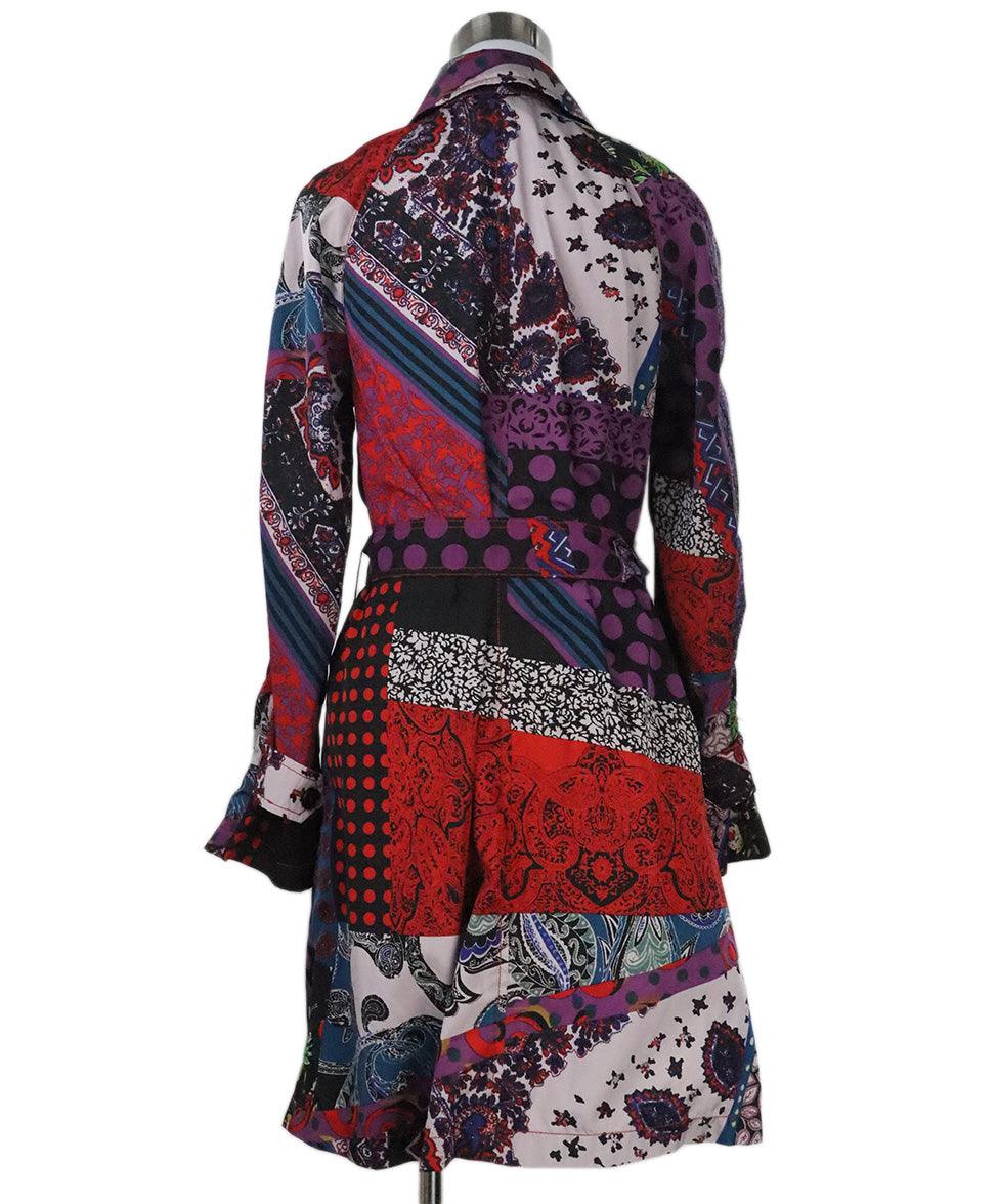 Etro Multicolor Paisley Print Trenchcoat sz 4