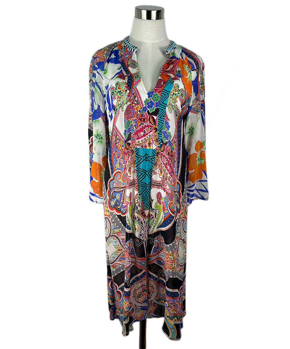 Etro Multi B&W Beaded Tunic Sz 6 l Michael's Luxury Consignment – Michael's Consignment NYC