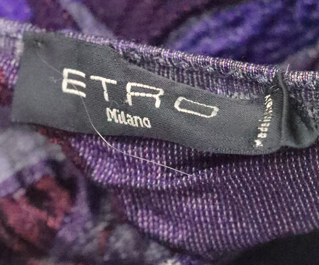 Etro Purple & Grey Silk Cutwork Scarf 5