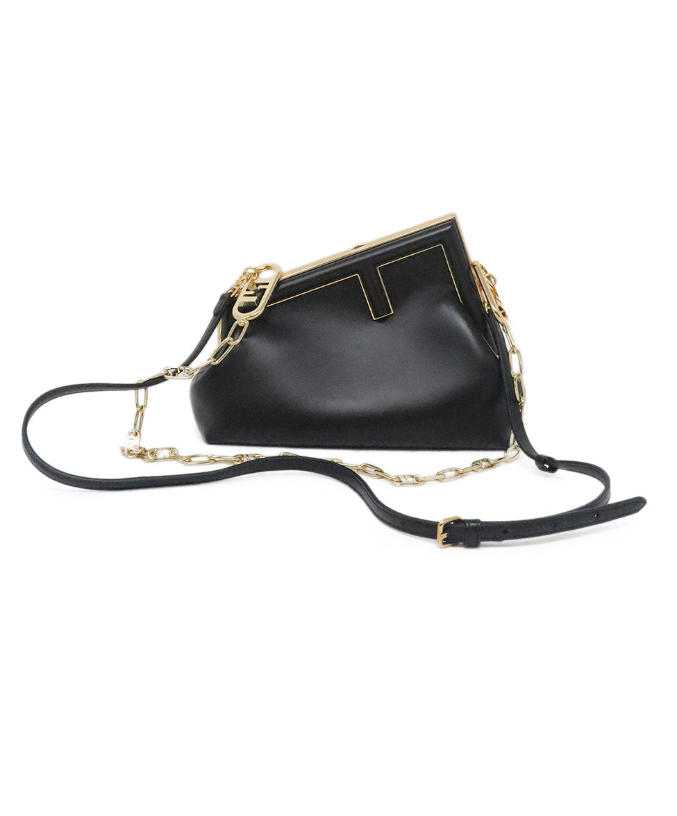 Fendi First Bag Leather Small Black
