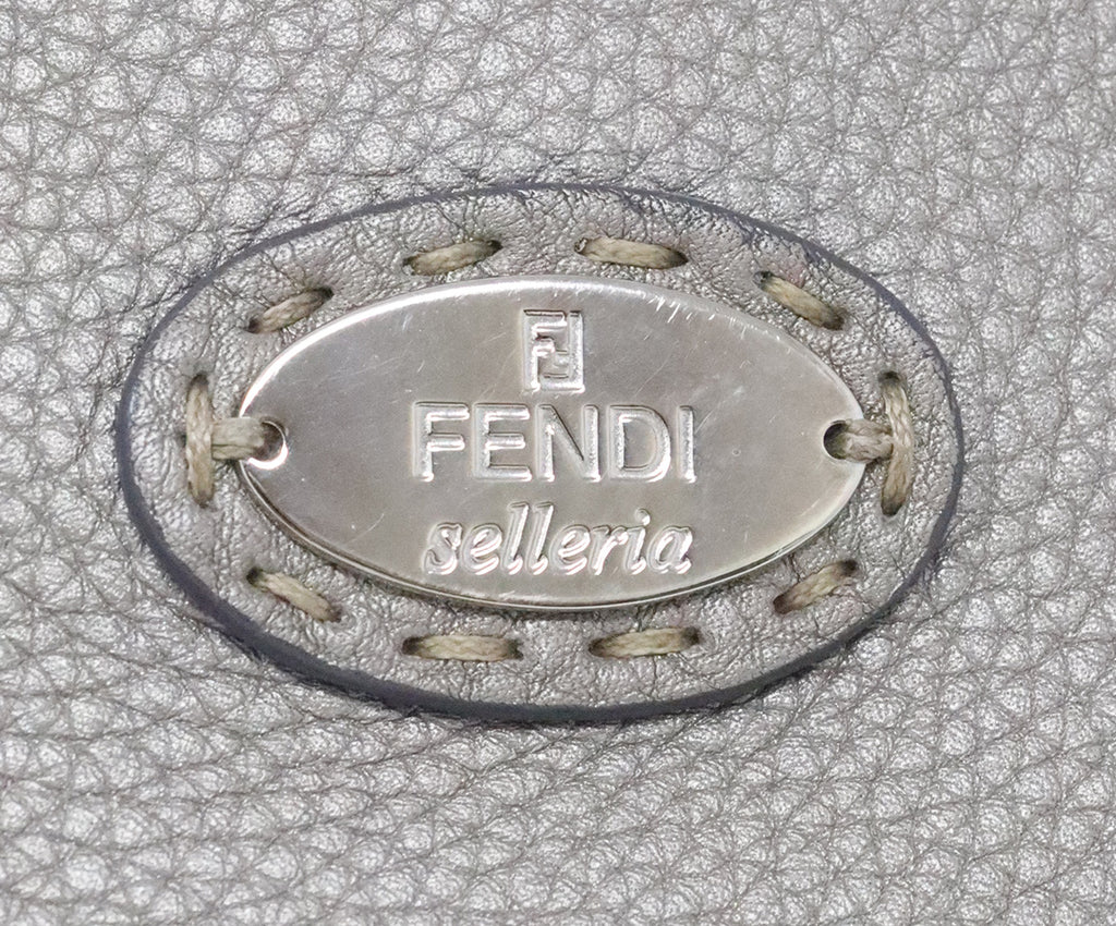 Fendi Grey Leather Selleria Crossbody 8