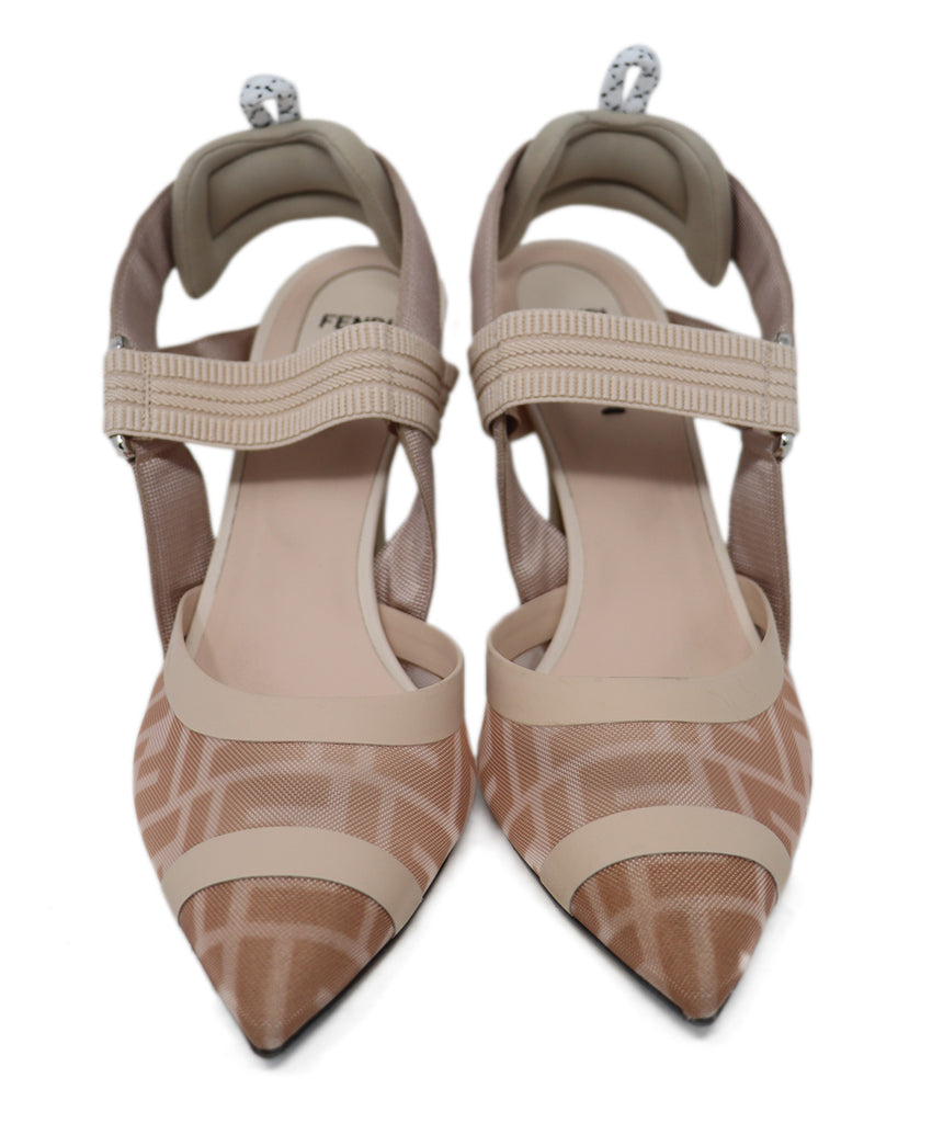 Fendi Neutral Mesh Heels 3