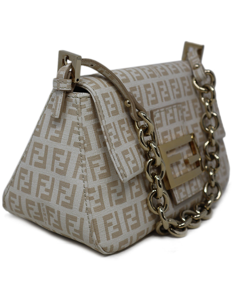 Fendi Neutral Monogram Print Shoulder Bag 1