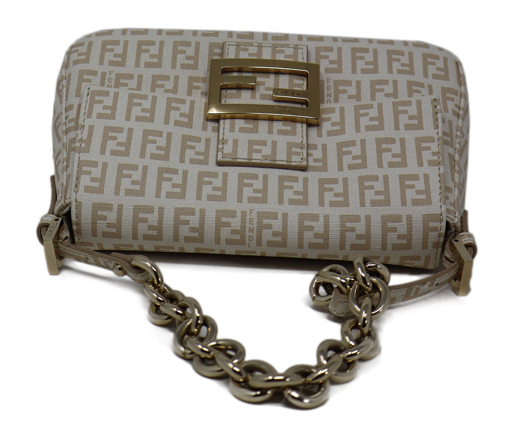 Fendi Neutral Monogram Print Shoulder Bag 4