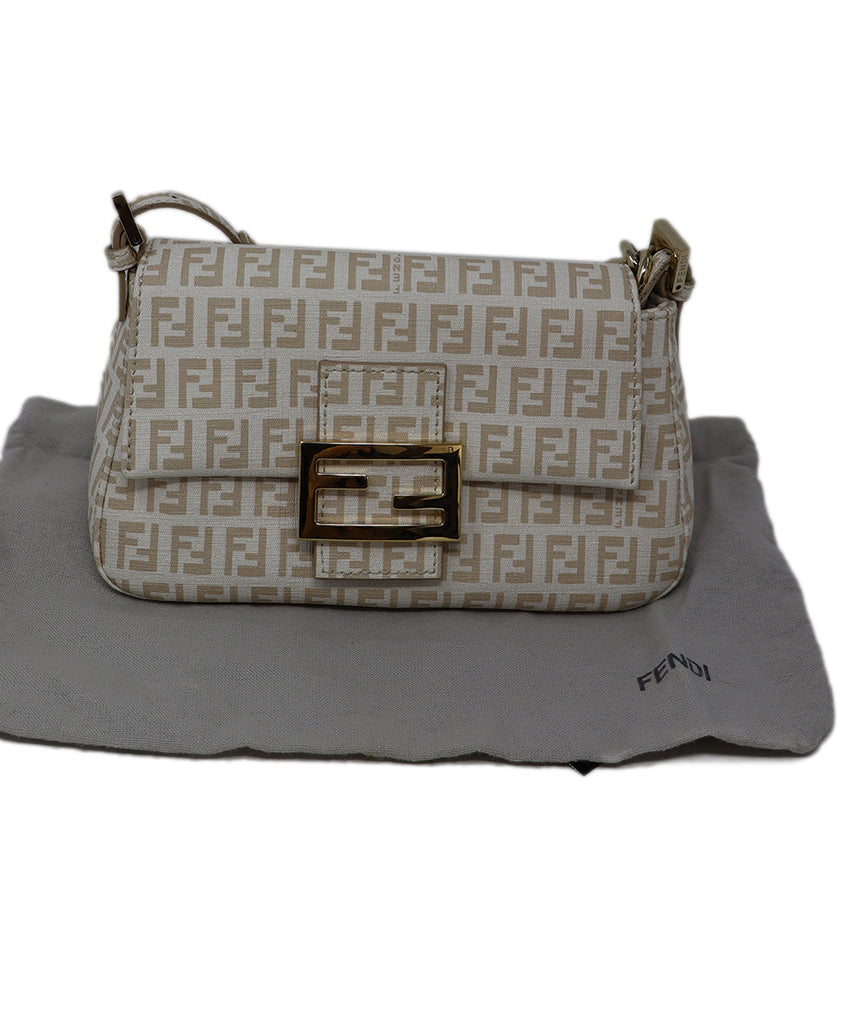 Fendi Neutral Monogram Print Shoulder Bag 5