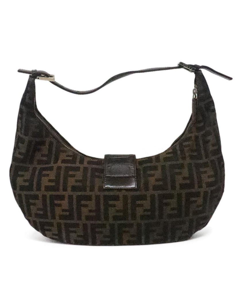 Fendi Brown & Black Monogram Croissant Shoulder Bag 2