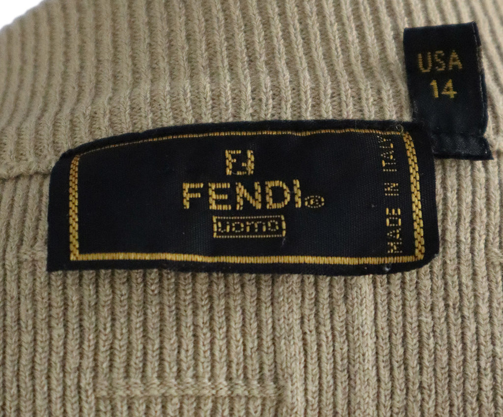 Fendi Tan Logo Cardigan 3