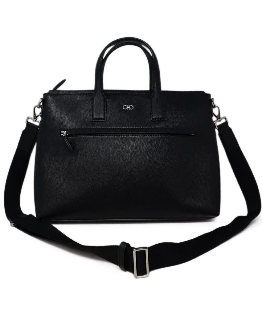 Ferragamo Black Leather Briefcase 