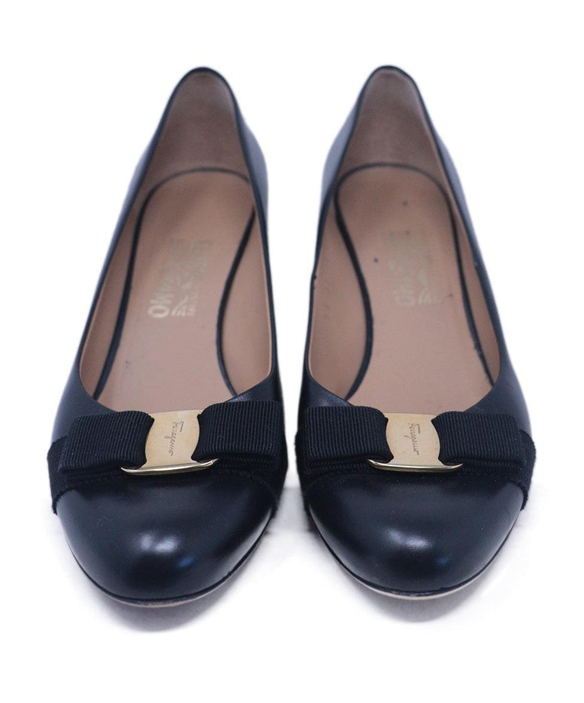 Ferragamo Black Leather Heels 3