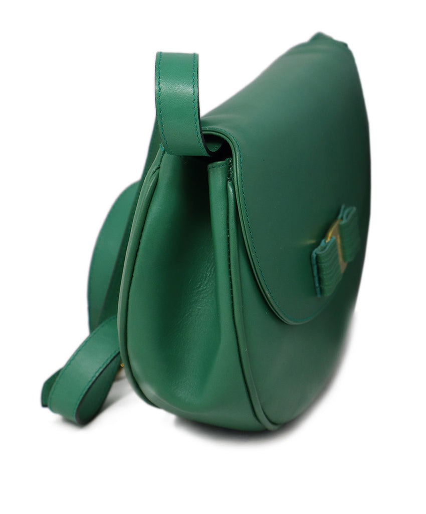 Ferragamo Green Leather Shoulder Bag 1