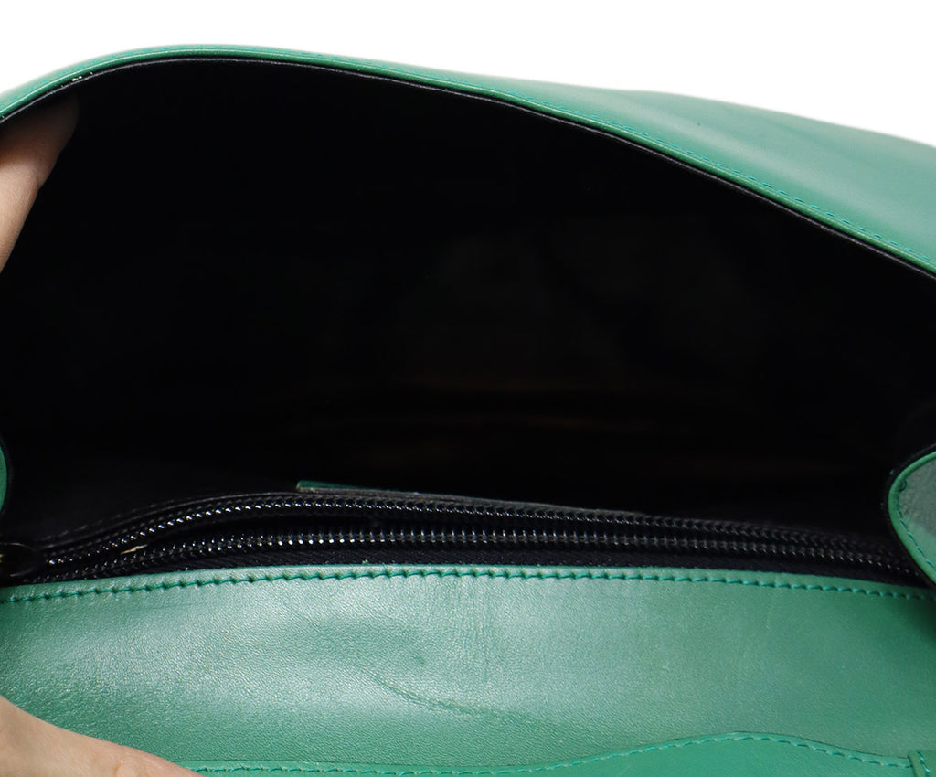 Ferragamo Green Leather Shoulder Bag 5