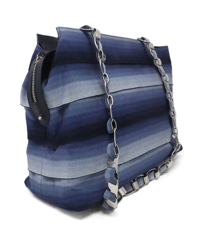 Ferragamo Blue Grosgrain Shoulder Bag 1