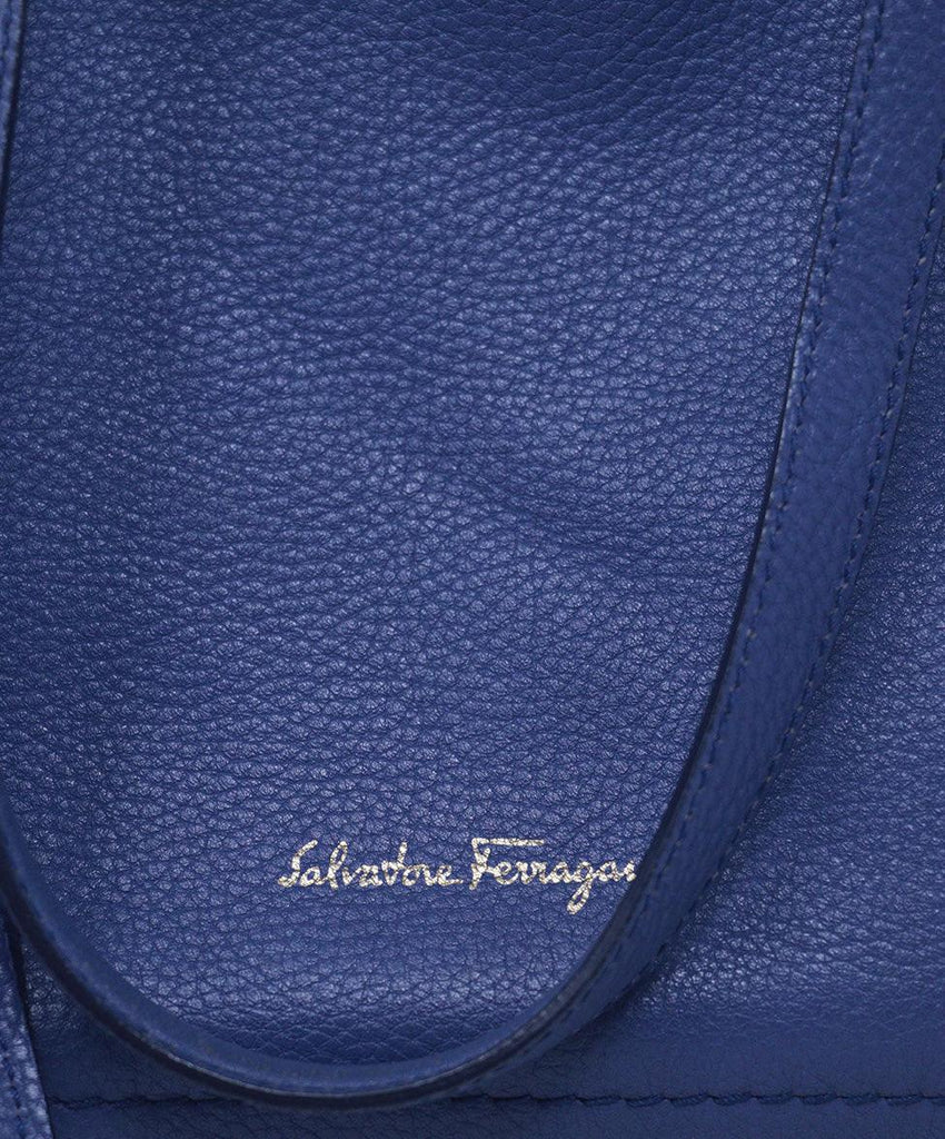 Ferragamo Blue Leather Tote 7