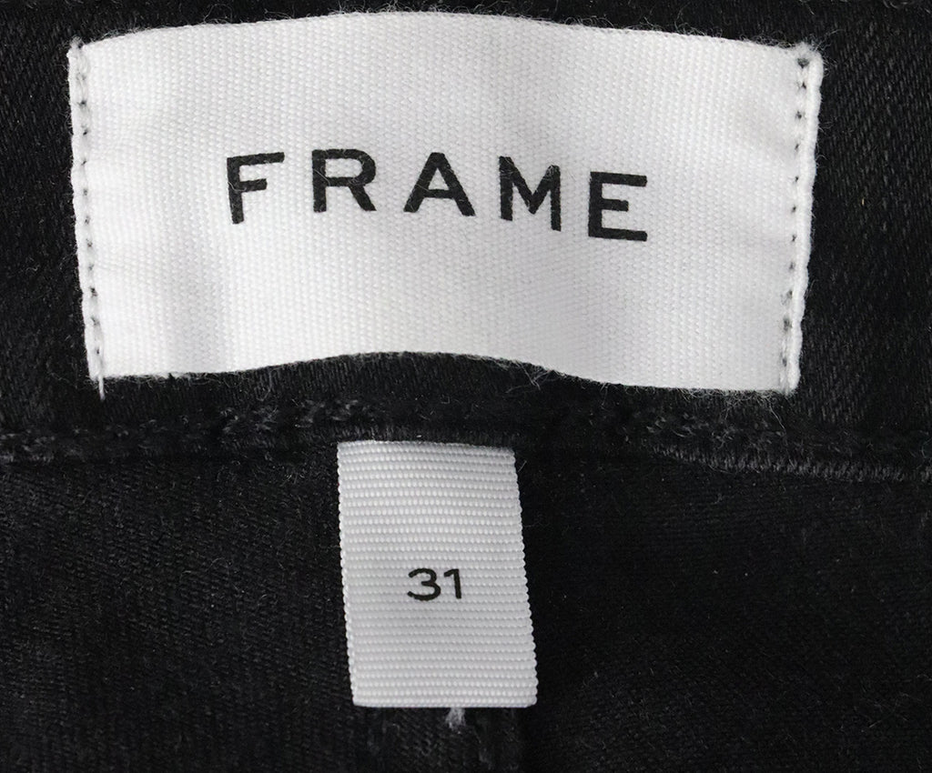 Frame Distressed Black Denim Pants 2