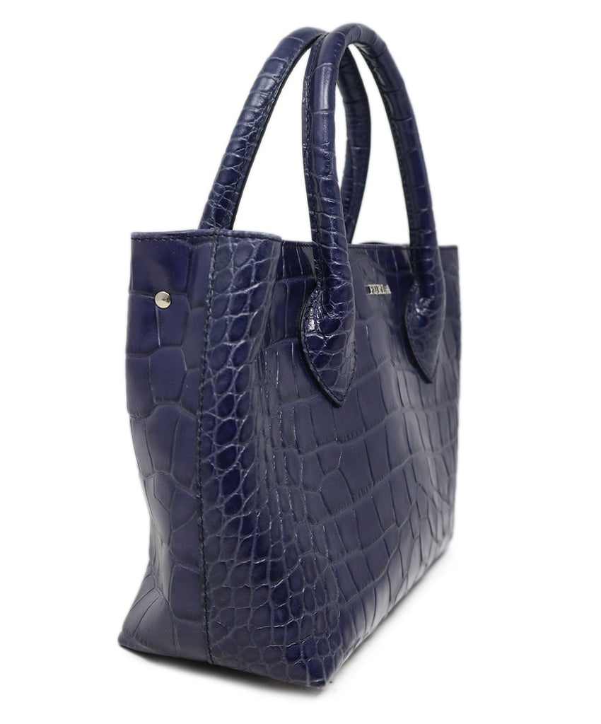 Furla Purple Pressed Leather Tote 1