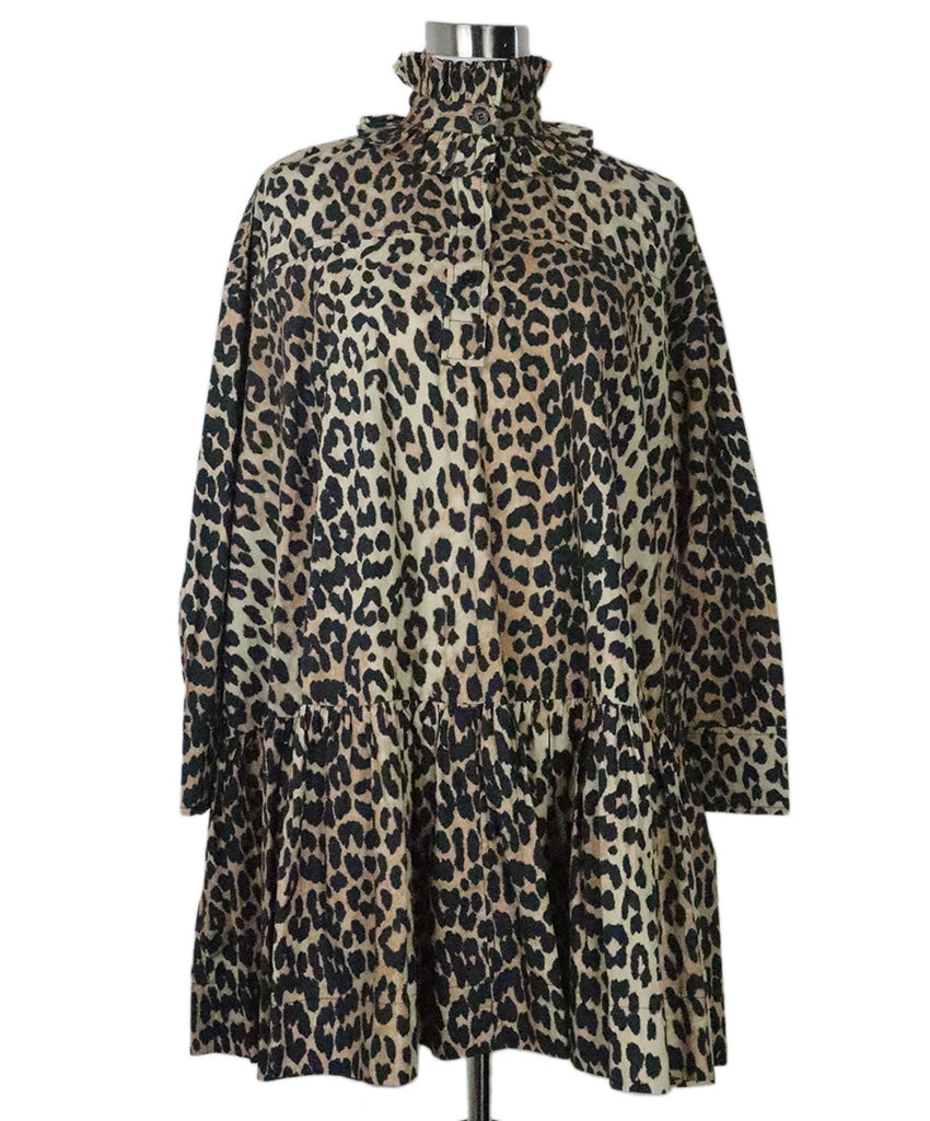 Ganni Leopard Print Cotton Dress 