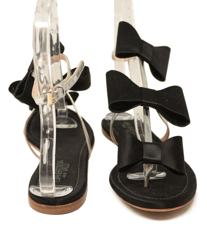 Giambattista Black Satin Bow Sandals 2