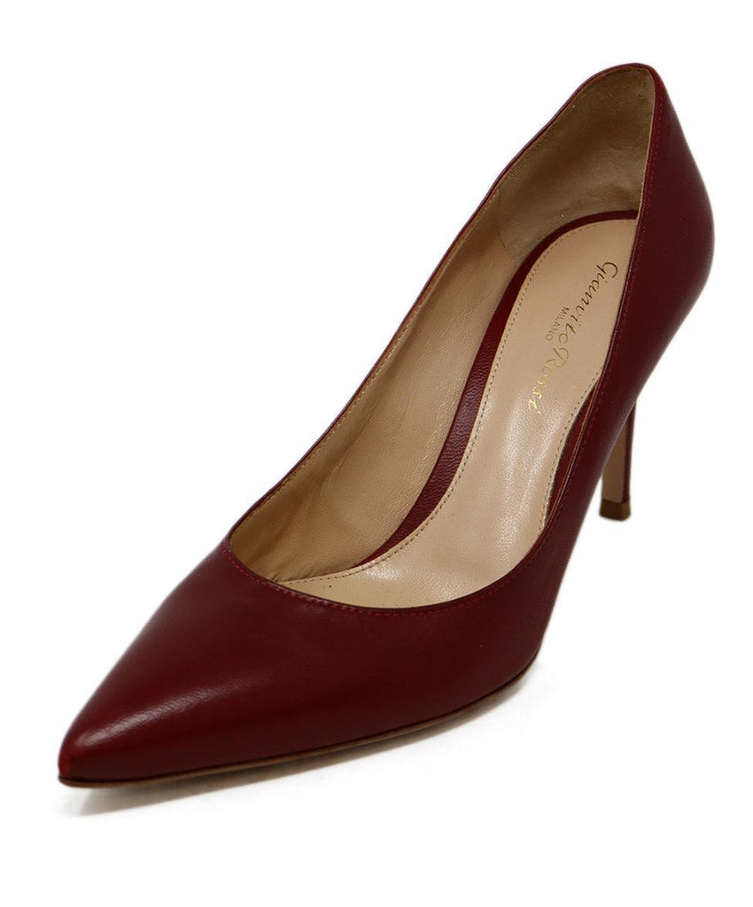 Gianvito Rossi Burgundy Leather Heels 