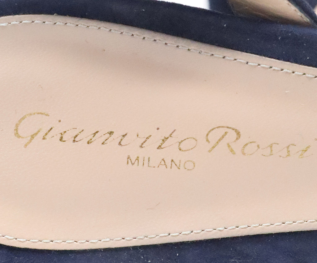 Gianvito Rossi Navy Suede Platform Sandals 5