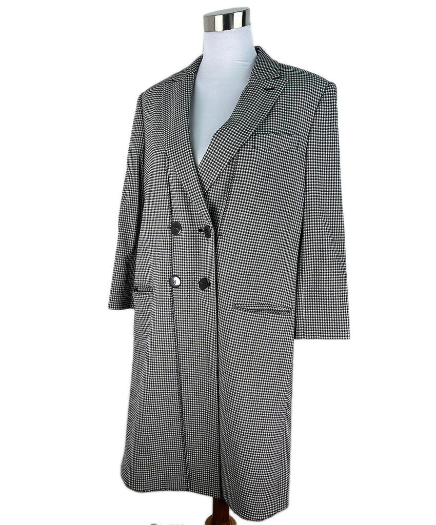 Giorgio Armani B&W Check Wool Silk Coat Sz 10 l Michael's Luxury