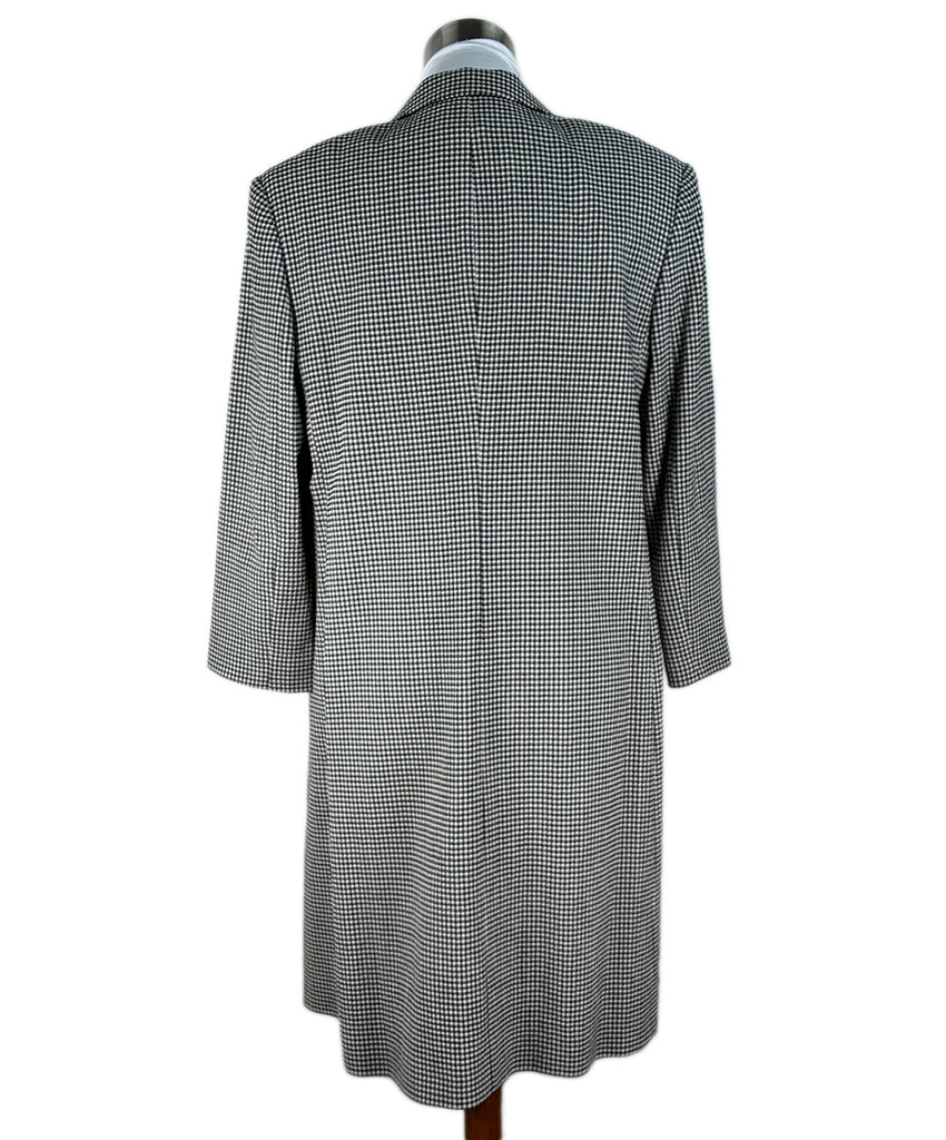 Giorgio Armani B&W Check Wool Silk Coat Sz 10 l Michael's Luxury