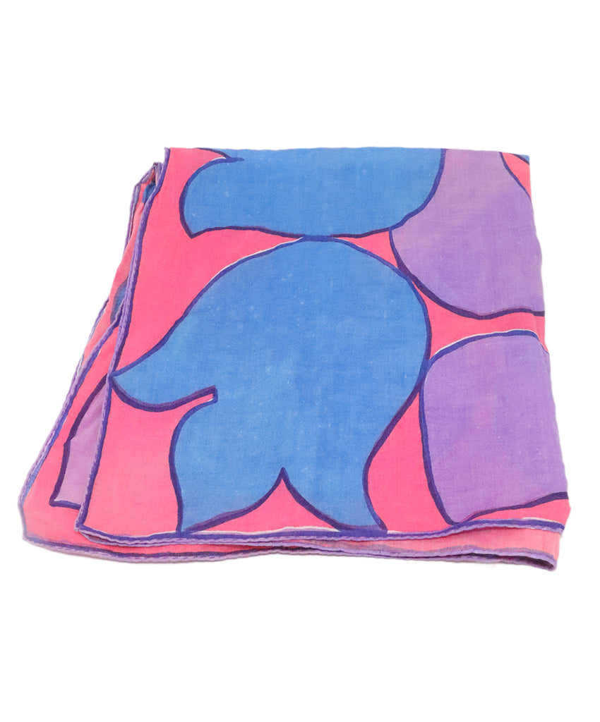 Givenchy Blue & Pink Print Pocket Square 2