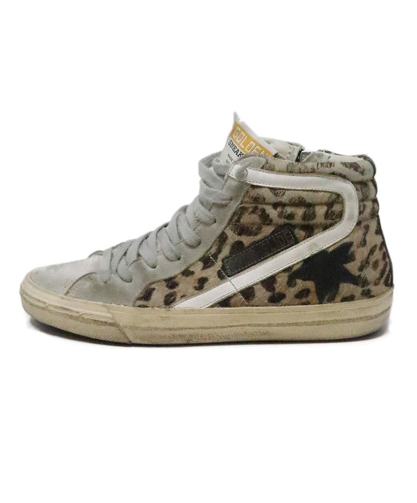 Golden Goose Grey & Leopard Print Sneakers 1