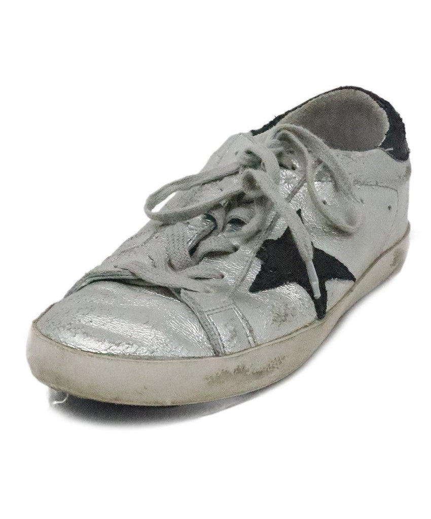 Golden Goose Silver & Black Sneakers 