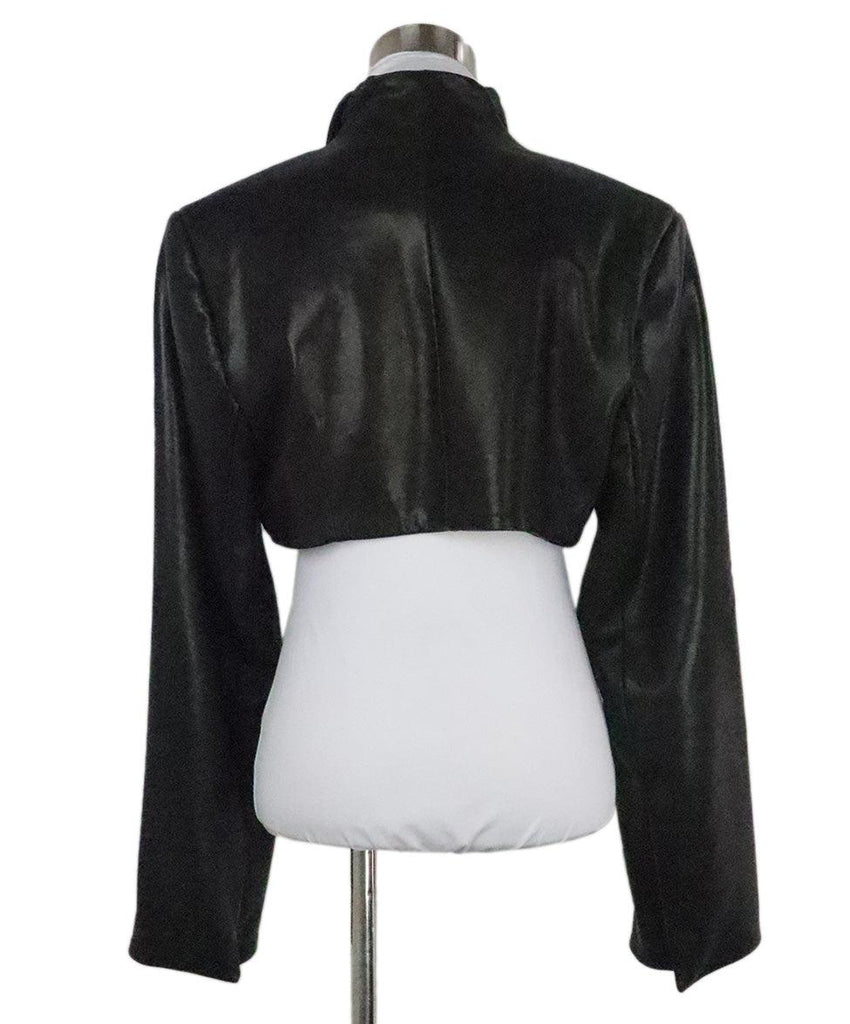 Grace Ling Cropped Black Lambskin Jacket 2