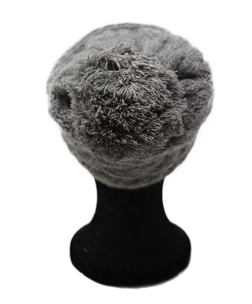 Grey Cashmere Pom-Pom Hat 2