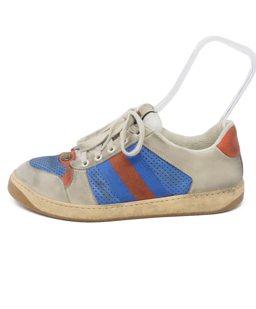 Gucci Blue & Orange Distressed Sneakers 1