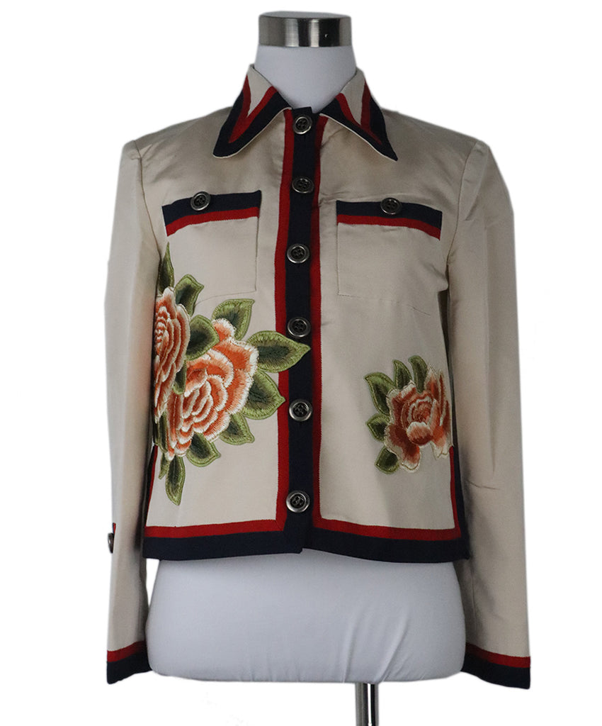 Gucci Beige Embroidered Jacket 