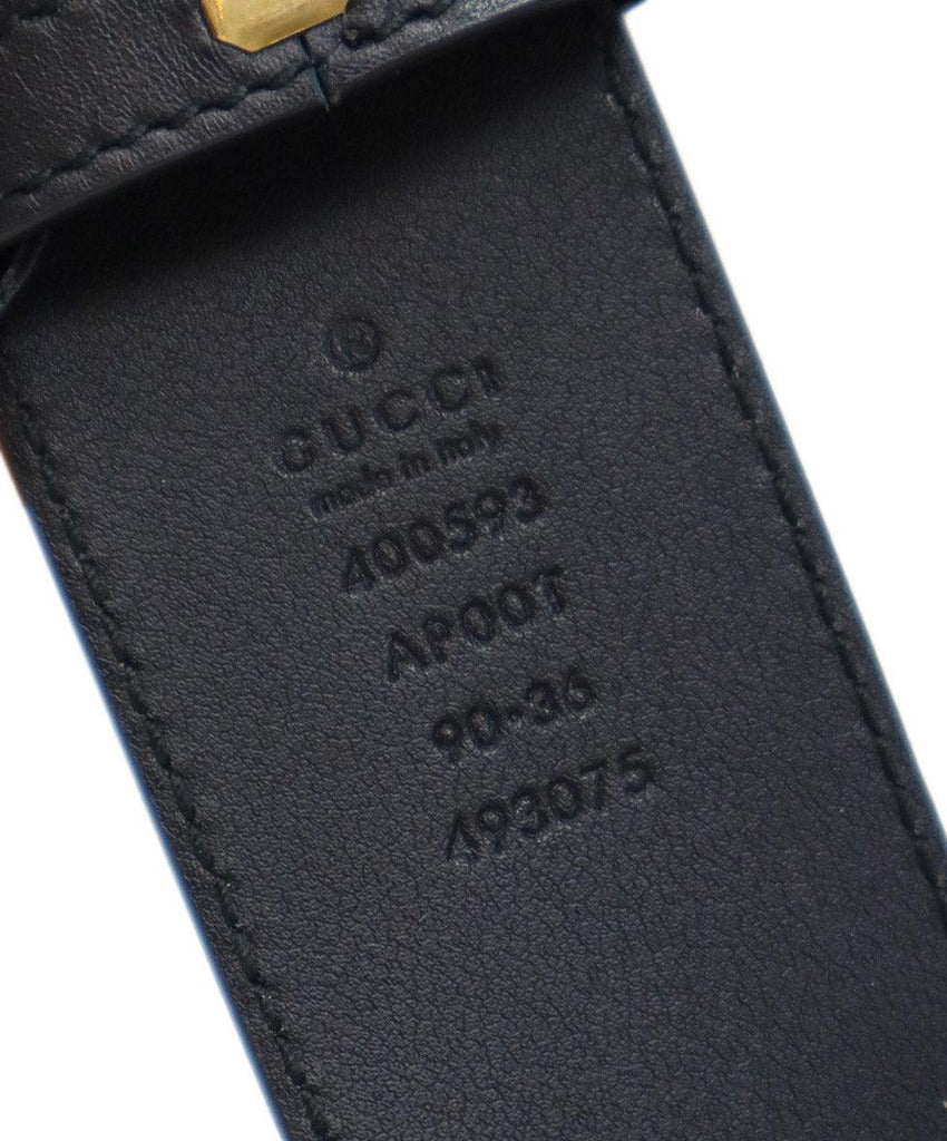 Gucci Black Leather & Gold GG Buckle Belt 3