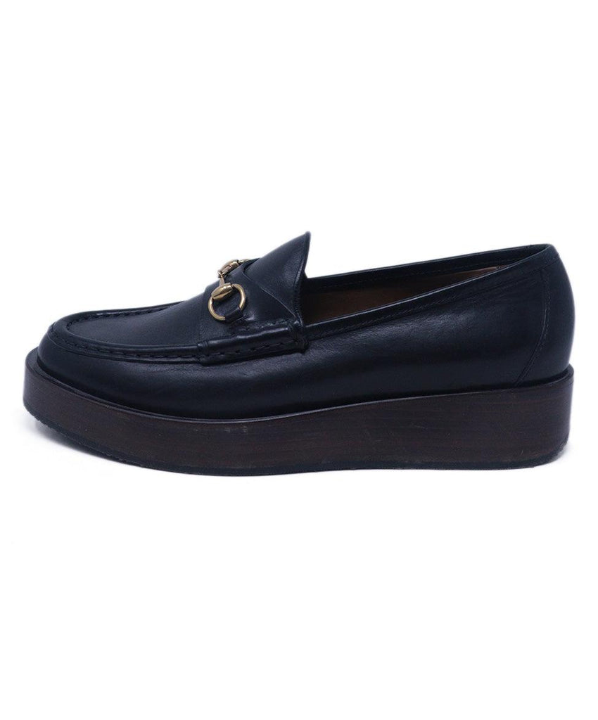 Gucci Black Leather Platform Loafers 1