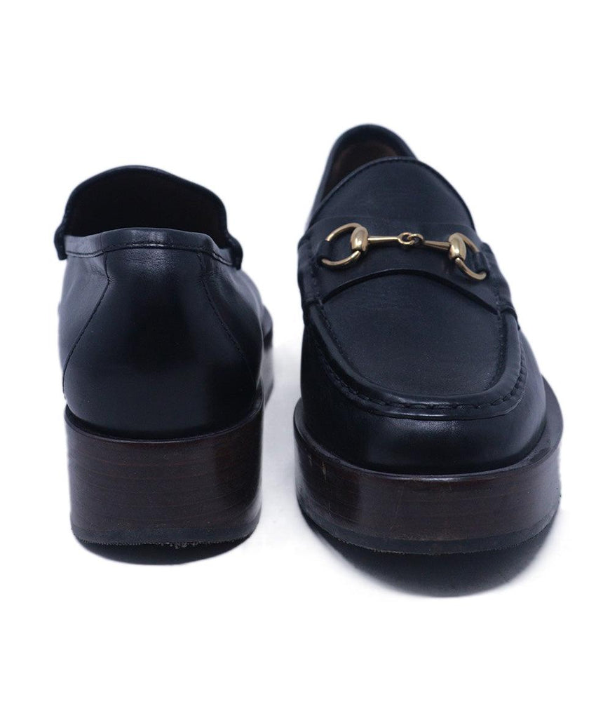 Gucci Black Leather Platform Loafers 2