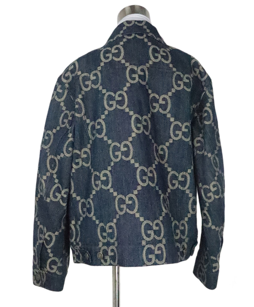 Gucci Blue & Beige Monogram Denim Jacket 2