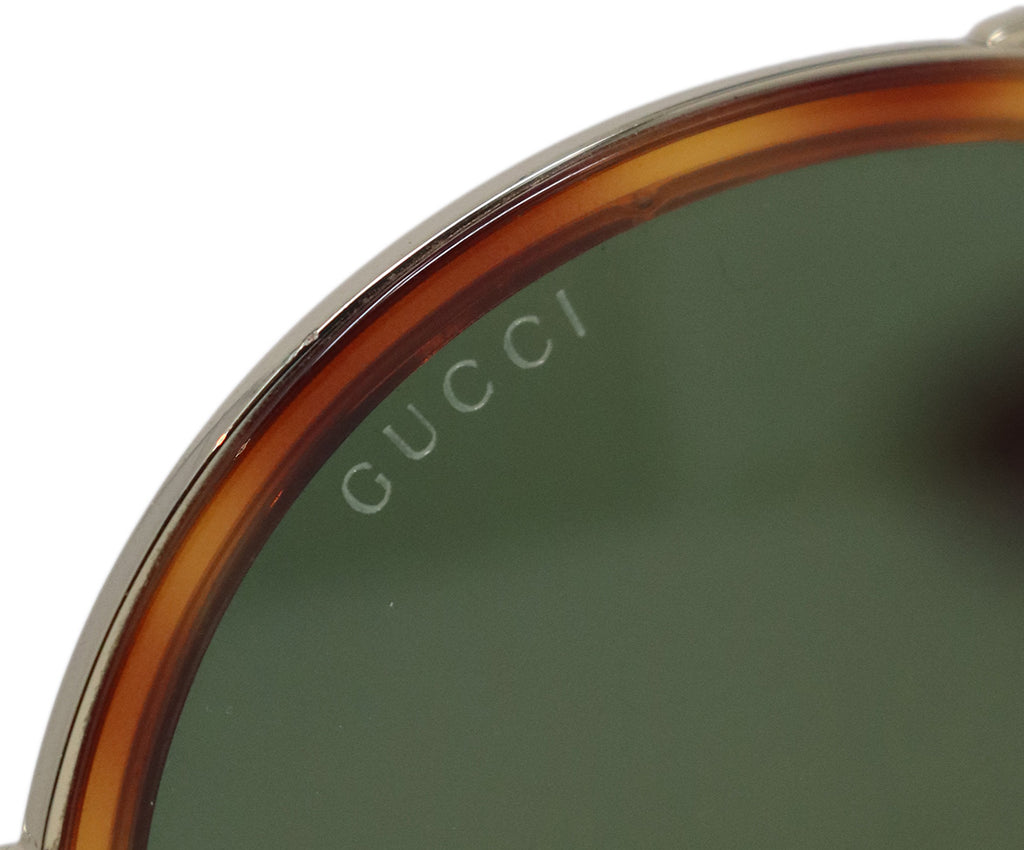 Gucci Brown Plastic Gold Metal Green Lens 8