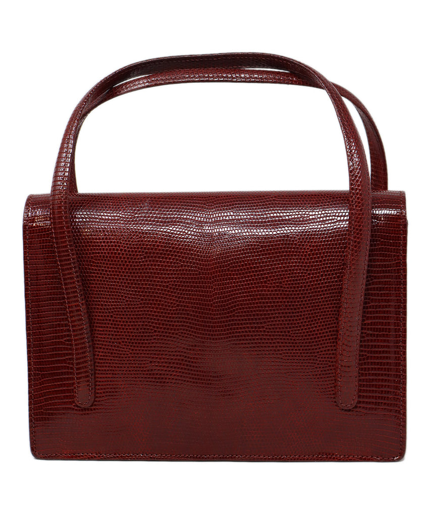 Gucci Vintage Burgundy Lizard Skin Satchel 2