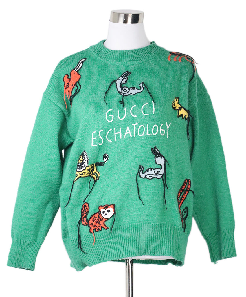 Gucci Eschatology Crewneck Green Black Wool 