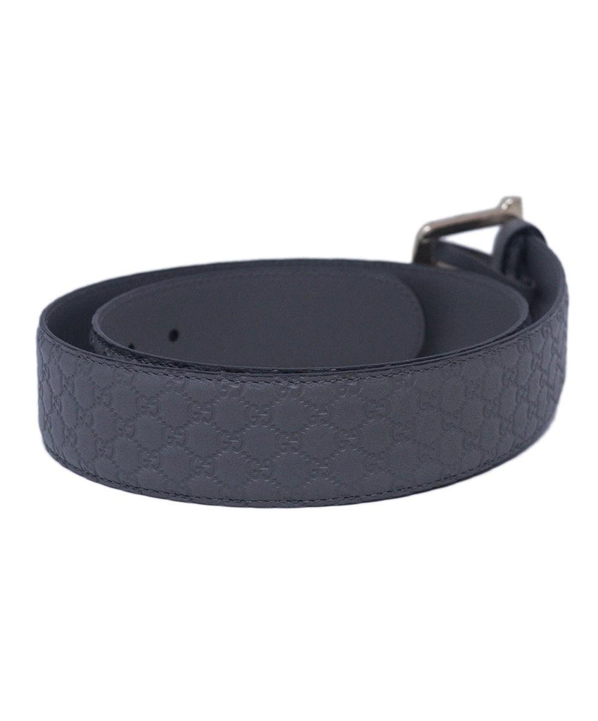 Gucci Grey Monogram Leather Belt 1