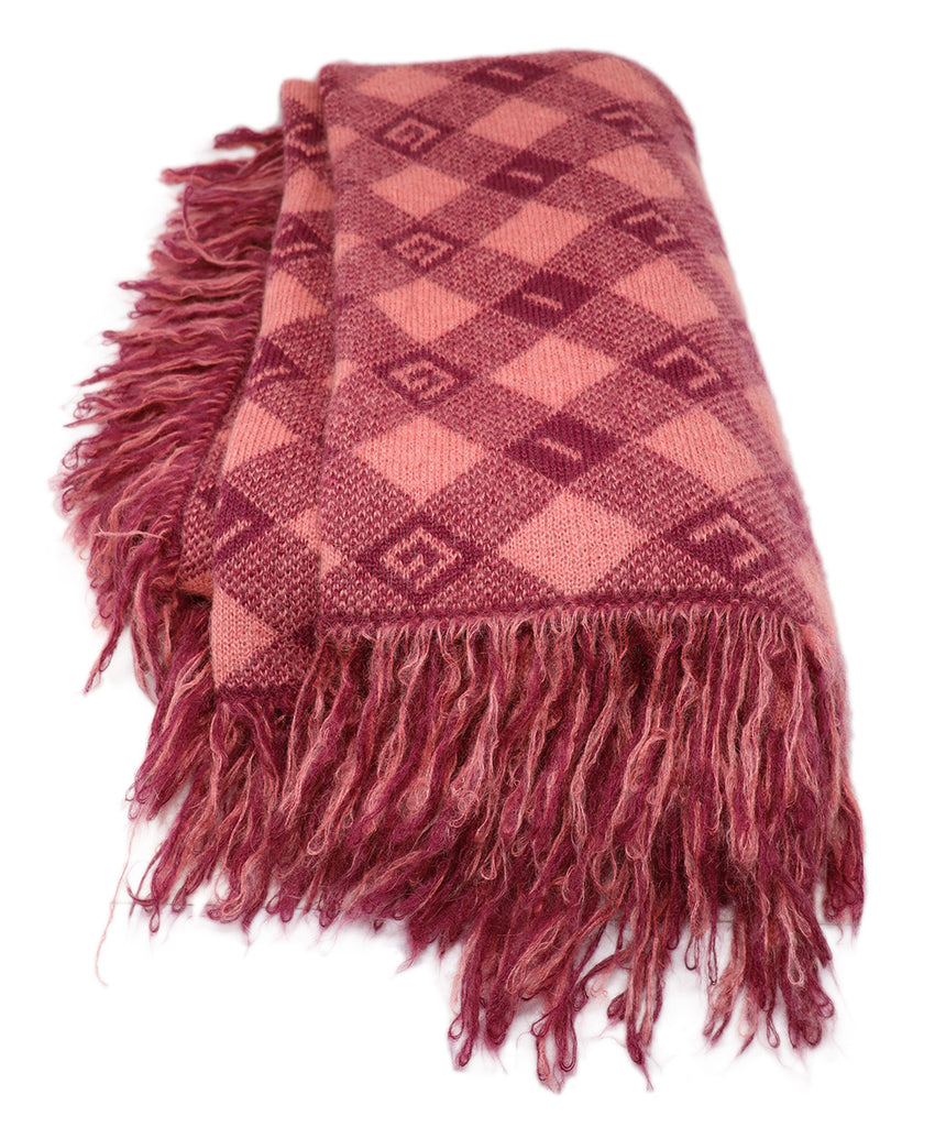 Gucci Pink & Plum Mohair Print Throw 