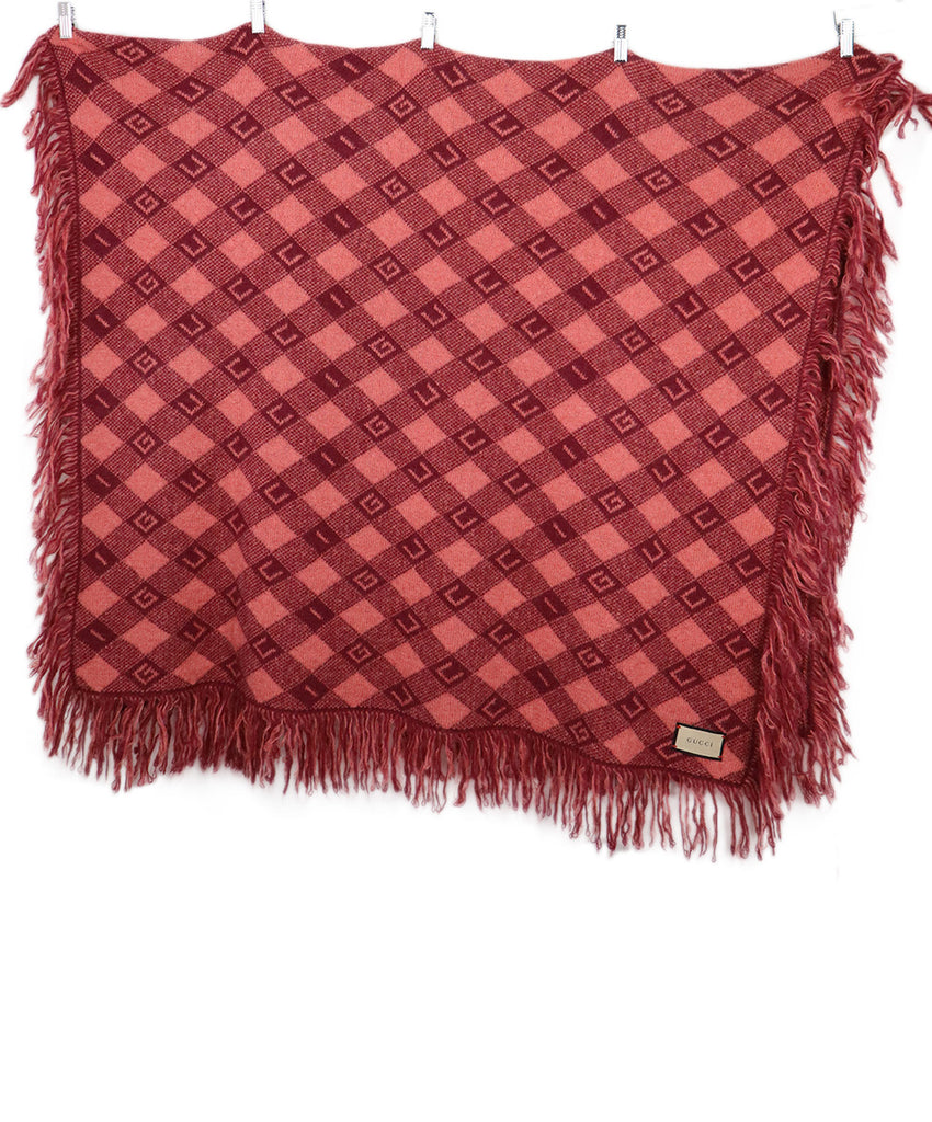 Gucci Pink & Plum Mohair Print Throw 1