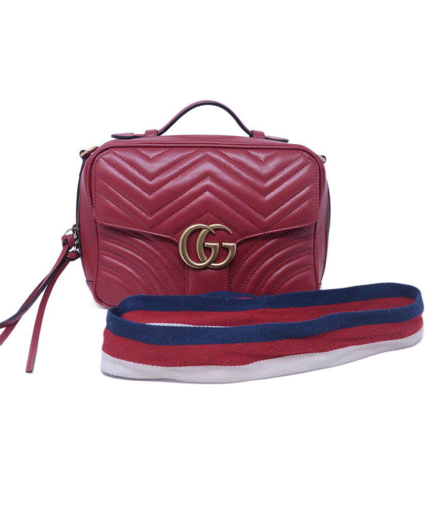 Gucci Red Leather Marmont Crossbody 5