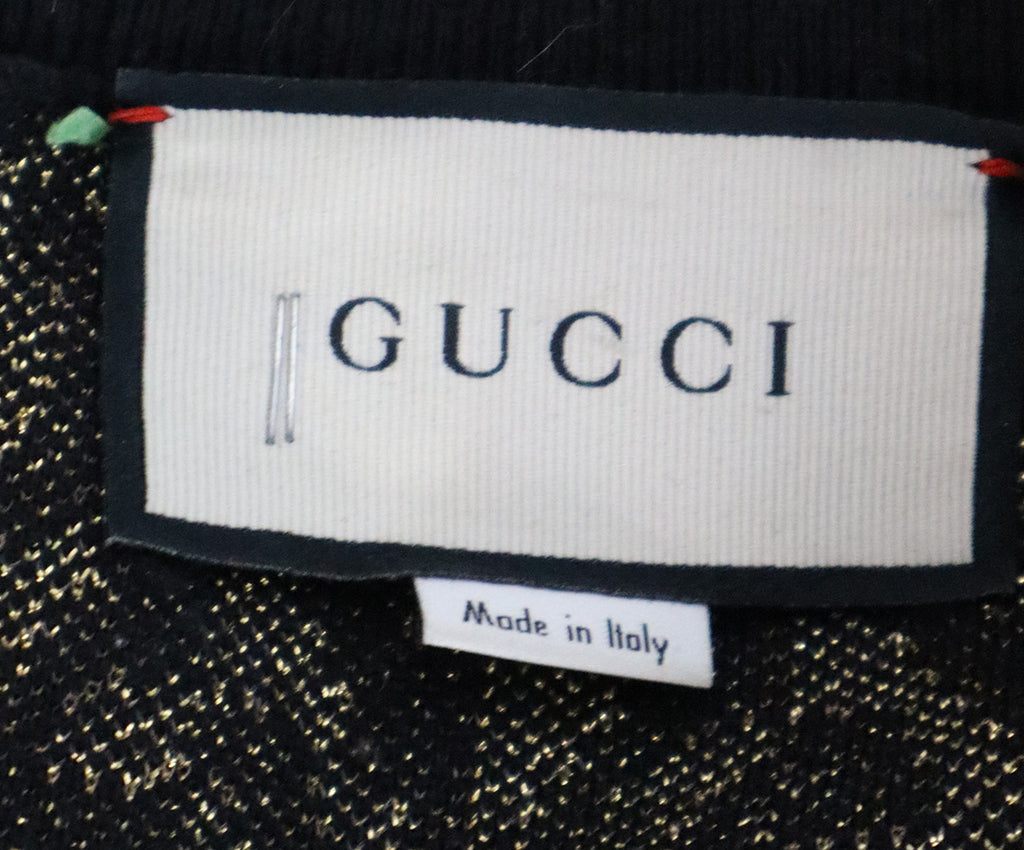 Gucci Black & Gold Monogram Print Skirt 3