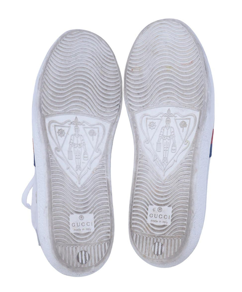 Gucci White Leather Embroidered Sneakers 4