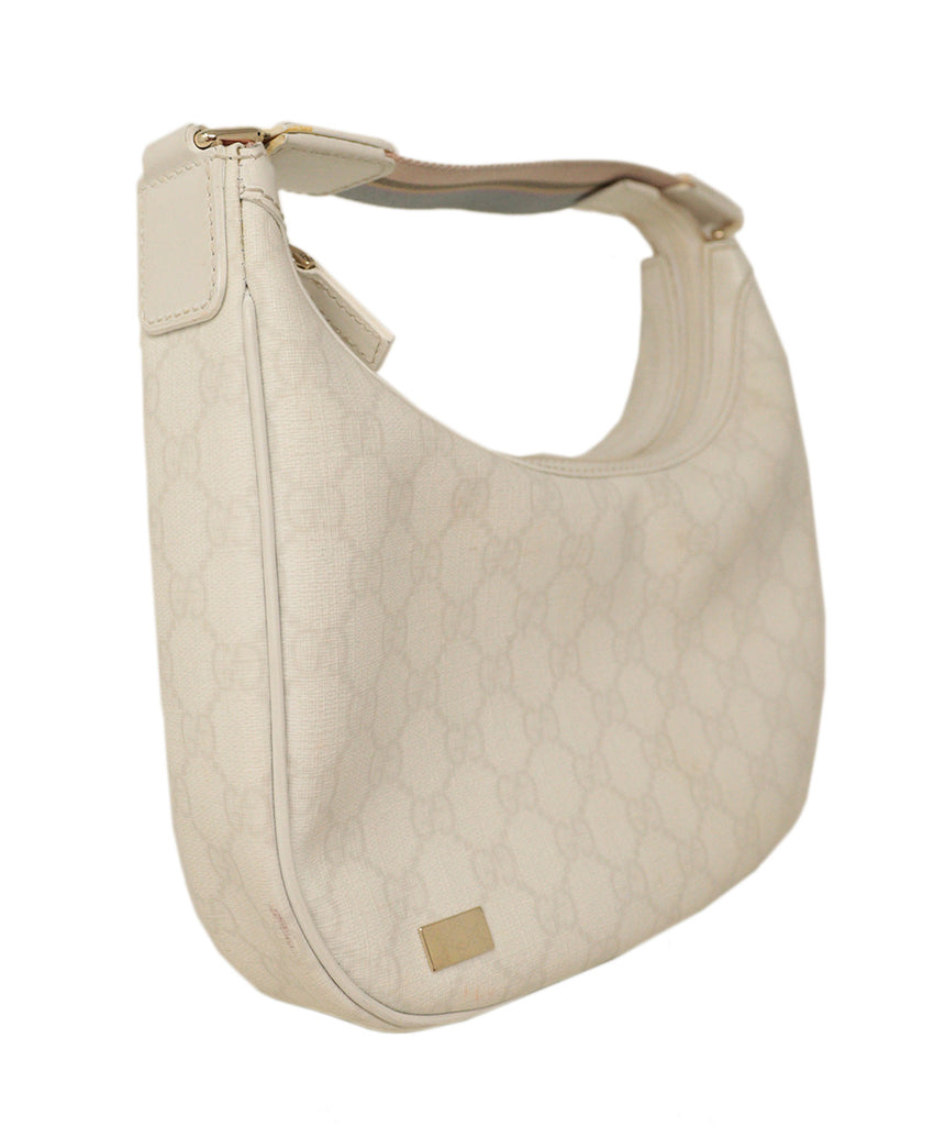 Gucci White Monogram Hobo Bag 1