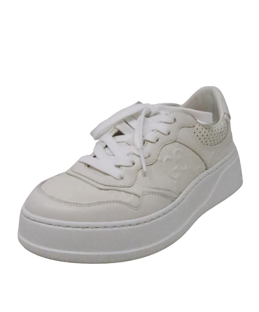 Gucci Ivory Monogram Leather Sneakers 